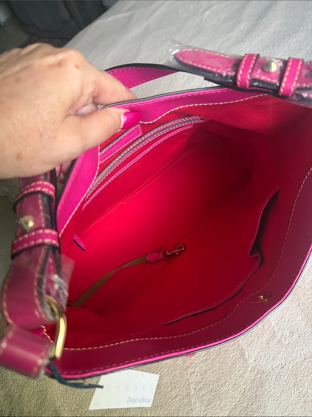 NWT DOONEY BOURKE FUCHSIA SHOULDER BAG - Picture 8 of 10